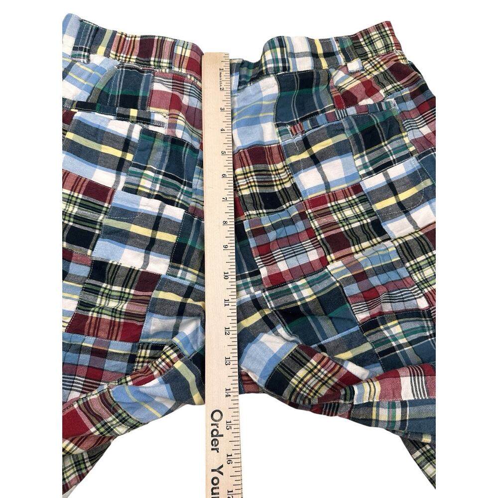 CLUB ROOM Patchwork Shorts Mens 34 Indian Madras Plaid Colorful Cotton Beach - Picture 9 of 10